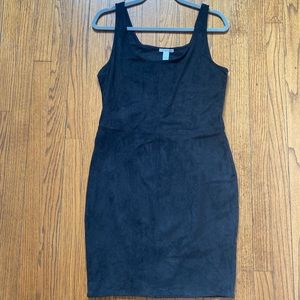 ASTARS black faux suede mini dress